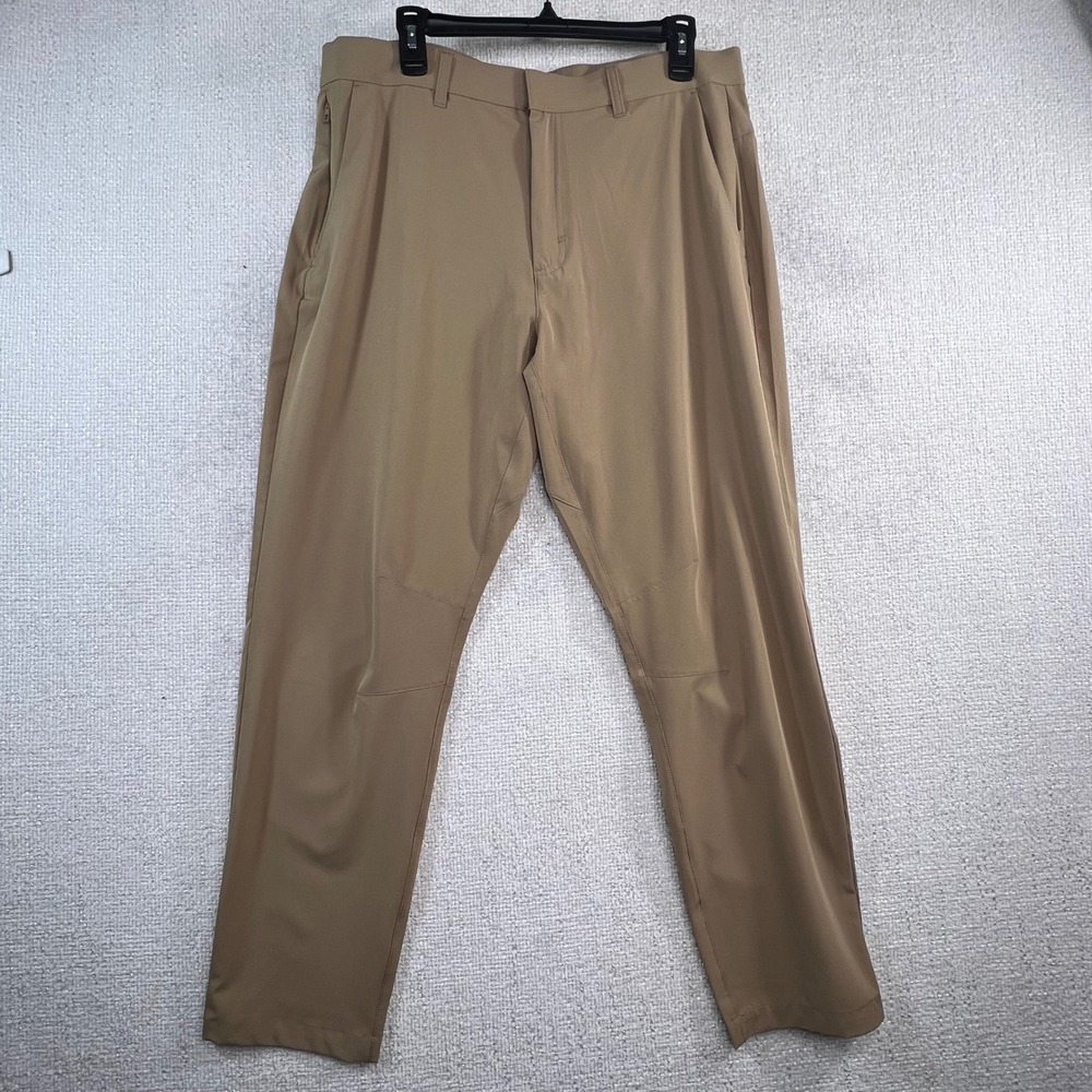 Fabletics The Only Pant 34x32 Tan 4-Way‎ Stretch Water Resistant NWT